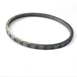 Elegant Silver and Gray Bangle Bracelet